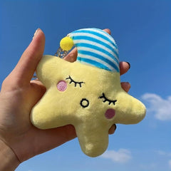 Sun Moon Stars Cloud Plush Pendant Keychain Doll Backpack