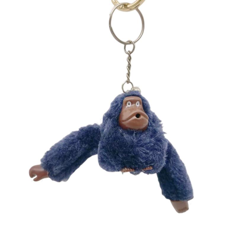 4pcs Orangutan Monkey Fuzzy Toy Keychain Animal Key Ring Purse Bag Car Ornament
