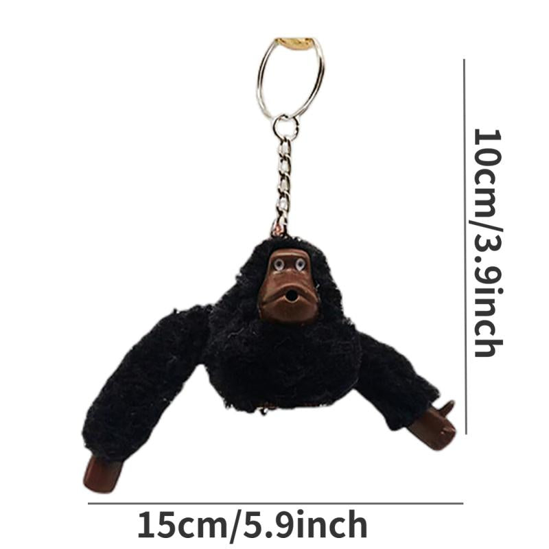 4pcs Orangutan Monkey Fuzzy Toy Keychain Animal Key Ring Purse Bag Car Ornament