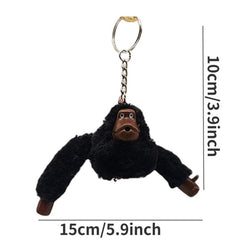 4pcs Orangutan Monkey Fuzzy Toy Keychain Animal Key Ring Purse Bag Car Ornament