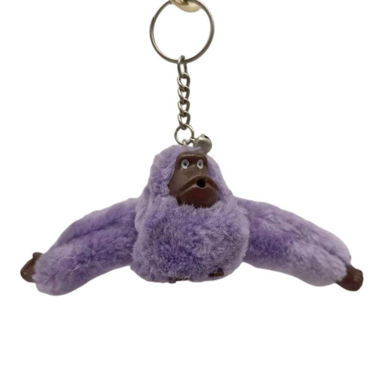 4pcs Orangutan Monkey Fuzzy Toy Keychain Animal Key Ring Purse Bag Car Ornament