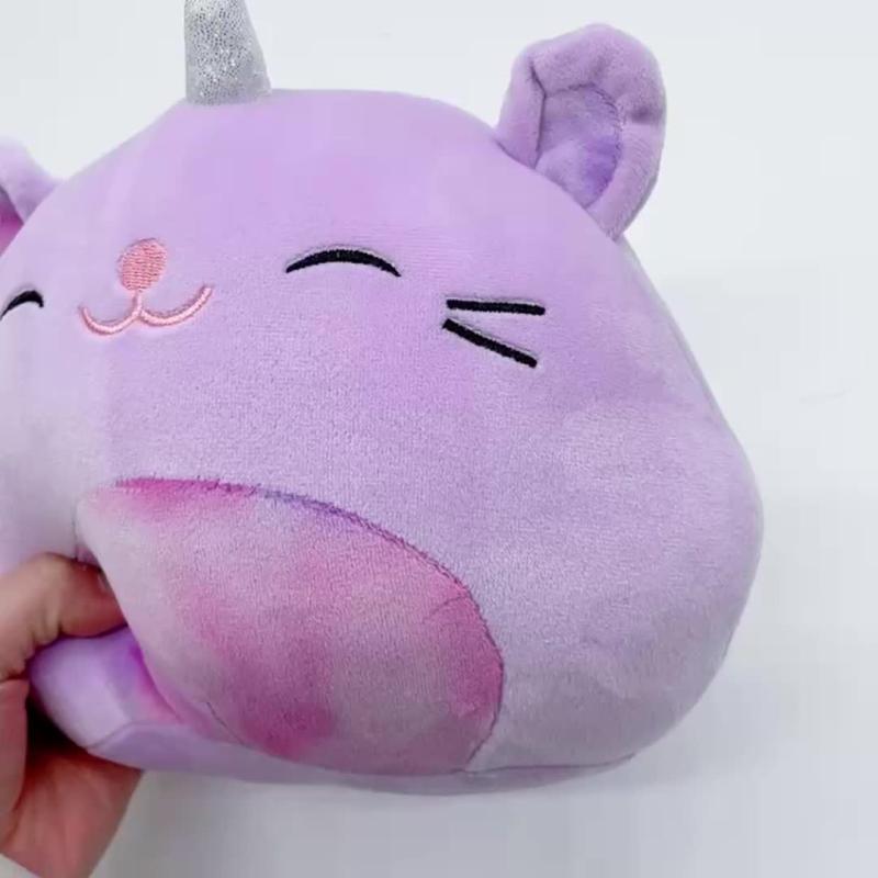High Cartoon Rainbow Unicorn Kitten Plush Toy Pillow