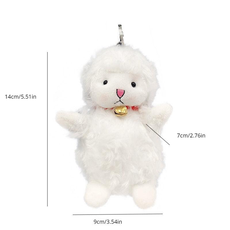 Cute Sheep Plush Key Chain Bell School Bag Pendant Doll Girl Gift