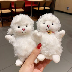 Cute Sheep Plush Key Chain Bell School Bag Pendant Doll Girl Gift