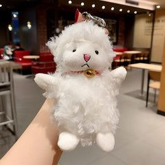 Cute Sheep Plush Key Chain Bell School Bag Pendant Doll Girl Gift