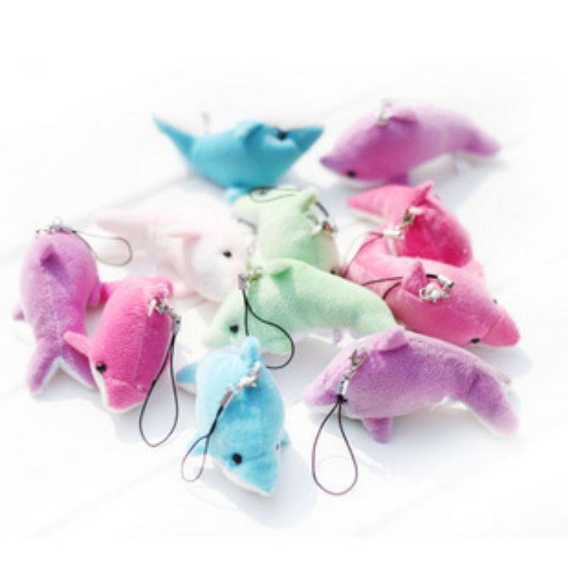 2.75in Mini Dolphin Pendant Plush Toy Holiday Gift Christmas Decoration 5pcs