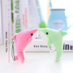 2.75in Mini Dolphin Pendant Plush Toy Holiday Gift Christmas Decoration 5pcs