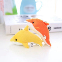 2.75in Mini Dolphin Pendant Plush Toy Holiday Gift Christmas Decoration 5pcs