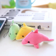 2.75in Mini Dolphin Pendant Plush Toy Holiday Gift Christmas Decoration 5pcs