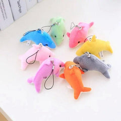 2.75in Mini Dolphin Pendant Plush Toy Holiday Gift Christmas Decoration 5pcs