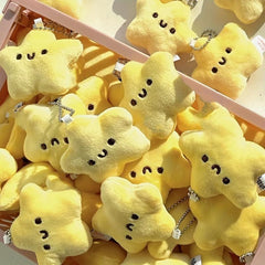 Plush Stars Keychain Squeaky Doll Backpack Toy