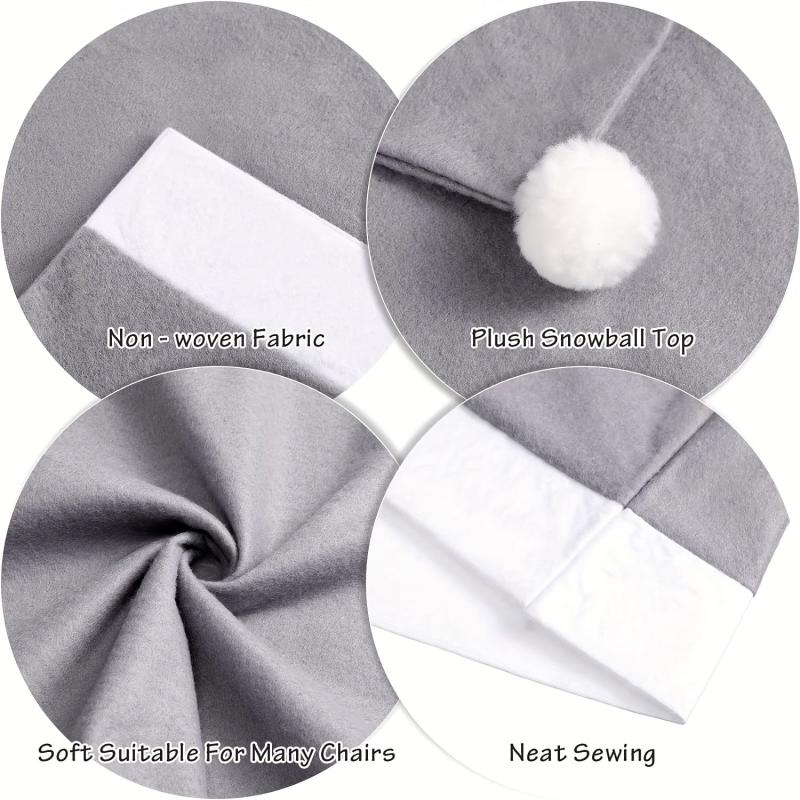 Christmas Chair Cover Set: Santa Claus Hat Snowflake Xmas Cap for Festive Decor