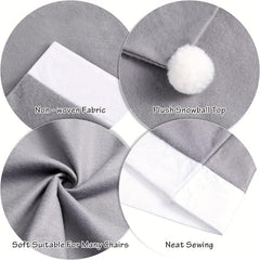 Christmas Chair Cover Set: Santa Claus Hat Snowflake Xmas Cap for Festive Decor