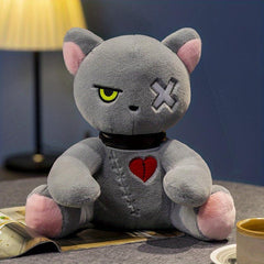 84in Cat Plush Doll Stuffed Gothic Rock Style Bag Halloween Plush Toy