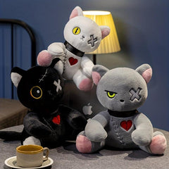 84in Cat Plush Doll Stuffed Gothic Rock Style Bag Halloween Plush Toy
