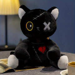 84in Cat Plush Doll Stuffed Gothic Rock Style Bag Halloween Plush Toy