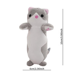 Long Strip Kitten Plush Toy Keychain Doll Bag Ornament