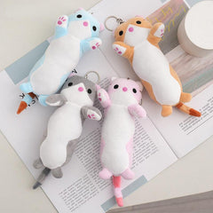 Long Strip Kitten Plush Toy Keychain Doll Bag Ornament