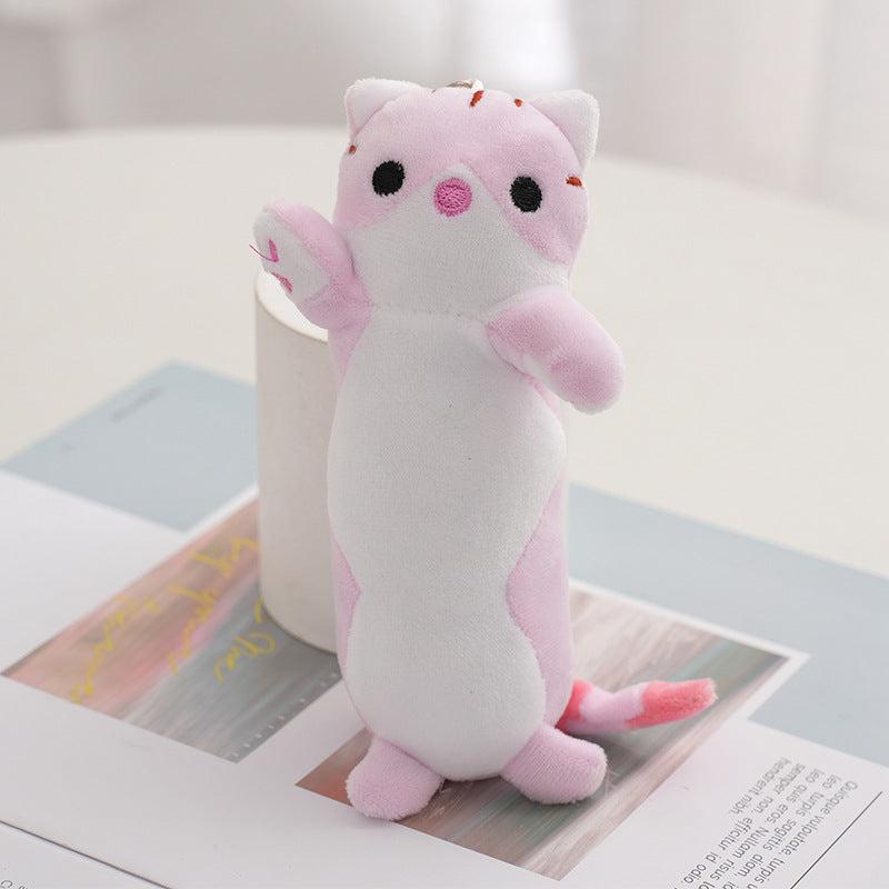 Long Strip Kitten Plush Toy Keychain Doll Bag Ornament