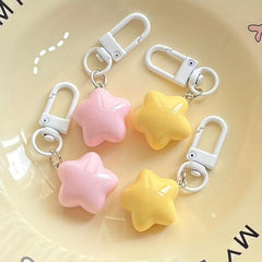 Yellow Star Keychain Pink Heart Backpack Pendant