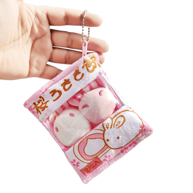Lovely Simulation Snack Plush Toy Mini Cartoon Rabbit Cat Dinosaur