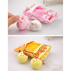 Lovely Simulation Snack Plush Toy Mini Cartoon Rabbit Cat Dinosaur