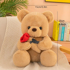 8inch Cartoon Rose Bear Doll Pillow Plush Toy For Weddings