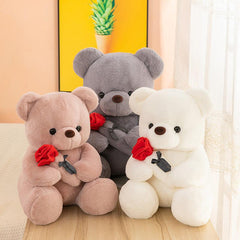 8inch Cartoon Rose Bear Doll Pillow Plush Toy For Weddings