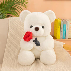 8inch Cartoon Rose Bear Doll Pillow Plush Toy For Weddings