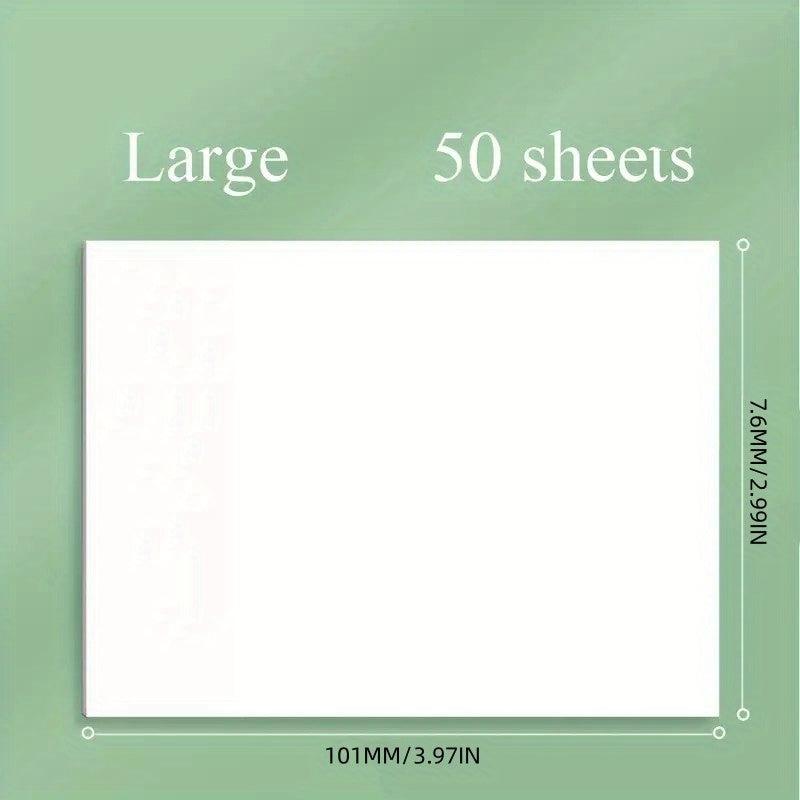 50pcs Reusable Transparent Sticky Notes Notepad Sticker for Bookmarks and Diary