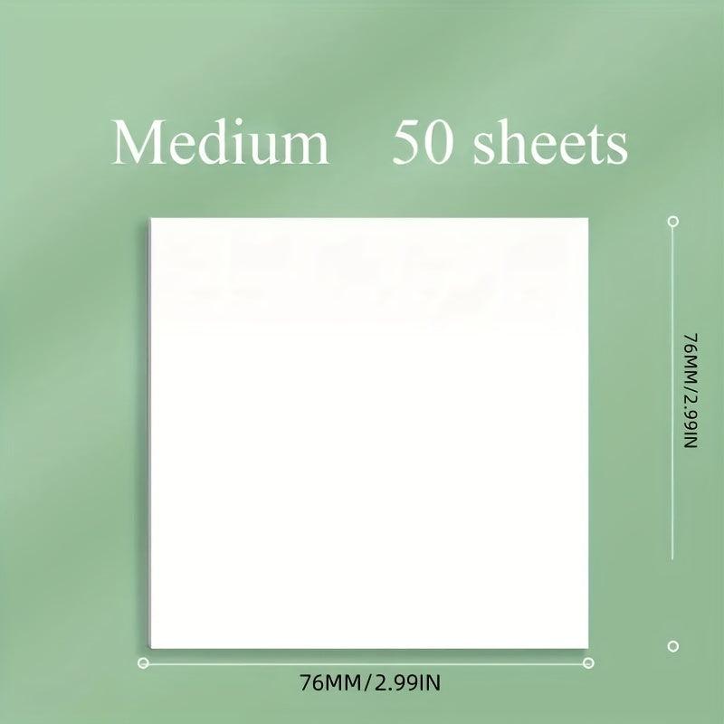 50pcs Reusable Transparent Sticky Notes Notepad Sticker for Bookmarks and Diary