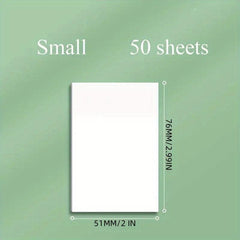 50pcs Reusable Transparent Sticky Notes Notepad Sticker for Bookmarks and Diary