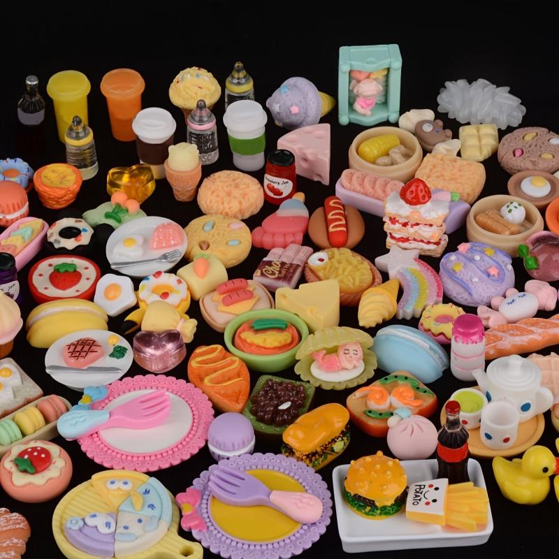 Mini Resin Doll Food Set for Doll House Pretend Play Kitchen Toys