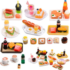 Mini Resin Doll Food Set for Doll House Pretend Play Kitchen Toys