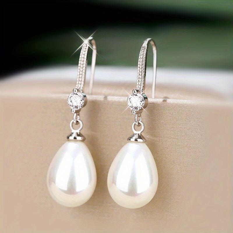 Water Drop Pearl Drop Earrings for Women
