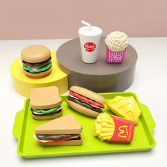 Kids Play House Simulation Toy Hamburger Set Mini Theater Kitchen Toy
