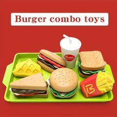 Kids Play House Simulation Toy Hamburger Set Mini Theater Kitchen Toy