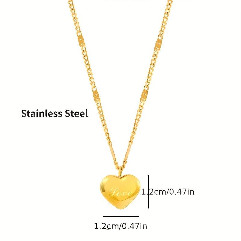 Peach Heart Pendant Necklace Clavicle Chain Couple Gift