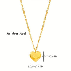 Peach Heart Pendant Necklace Clavicle Chain Couple Gift
