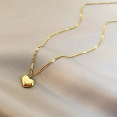 Peach Heart Pendant Necklace Clavicle Chain Couple Gift