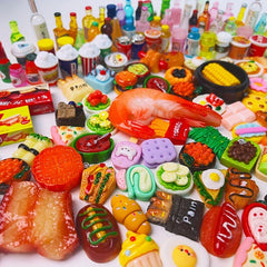 Miniature Kitchen Play Food and Drink Toys Set