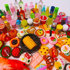 Miniature Kitchen Play Food and Drink Toys Set