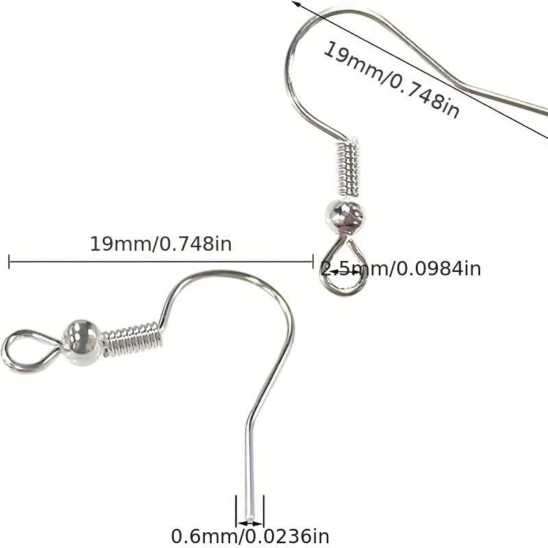 120pcs 925 Sterling Silver Earring Hooks Hypoallergenic Ear Wires Nickel