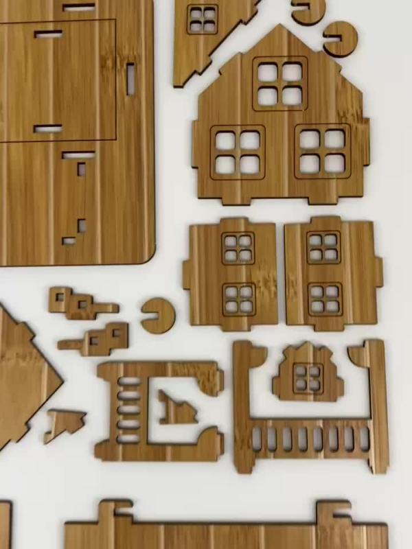 Wooden Puzzle Toy DIY House Model Kits Educational Toys