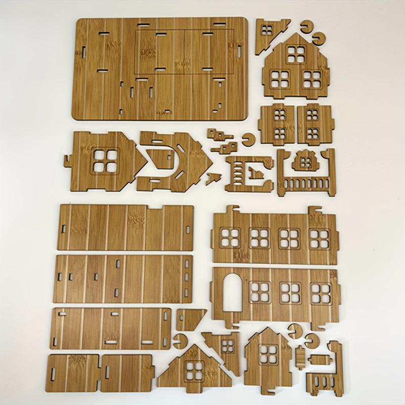 Wooden Puzzle Toy DIY House Model Kits Educational Toys