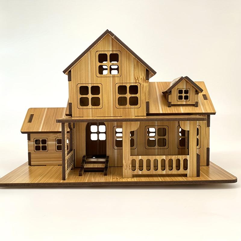 Wooden Puzzle Toy DIY House Model Kits Educational Toys