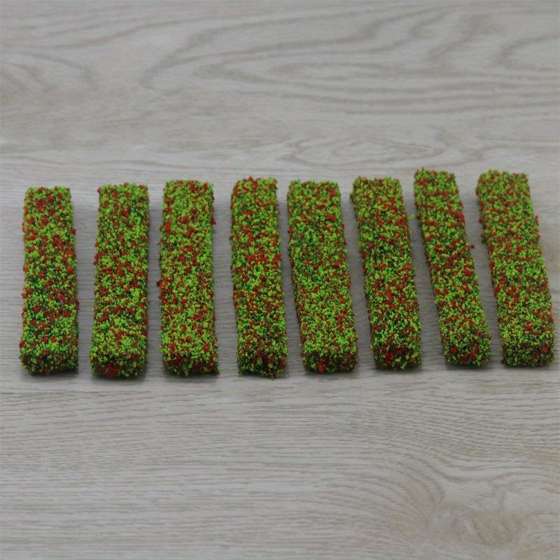 8 Pcs Static Shrub Vegetation Groups Model