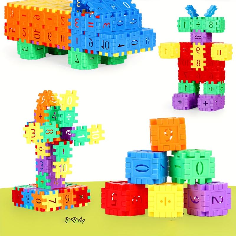 105-Piece Kids Builders Blocks w/ Storage Bag, Educational Toy Building Set