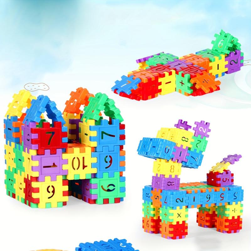 105-Piece Kids Builders Blocks w/ Storage Bag, Educational Toy Building Set