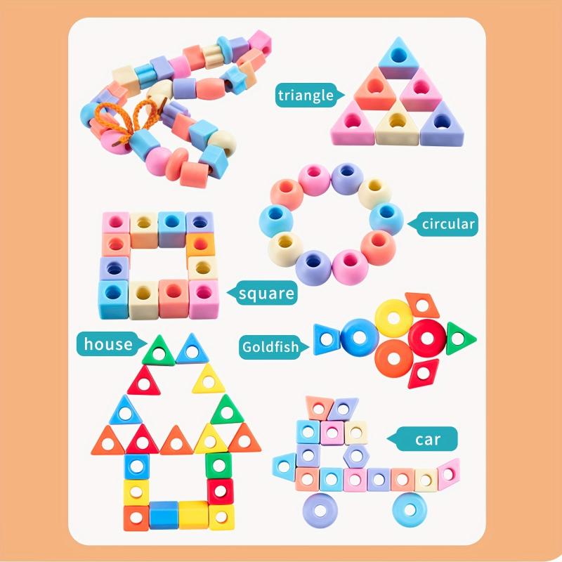 Colorful Beaded Diy Educational Building Blocks Geometric Bracelet